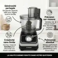 Dyceros Robot de cuisine Dyceros MultiForce 1000W : bol 1,5L, 2 vitesses + turbo. Puissant, polyvalent et précis pour cuisiner facilement.