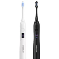 Lot de 2 Brosses à Dent Sonique SensiPulse - Blanc & Noir Mat