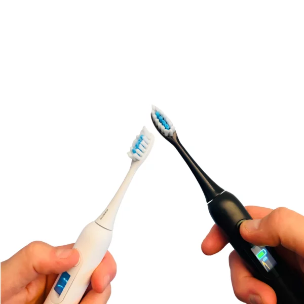 SensiPulse_duo Lot de 2 Brosses à Dent Sonique SensiPulse - Blanc & Noir Mat