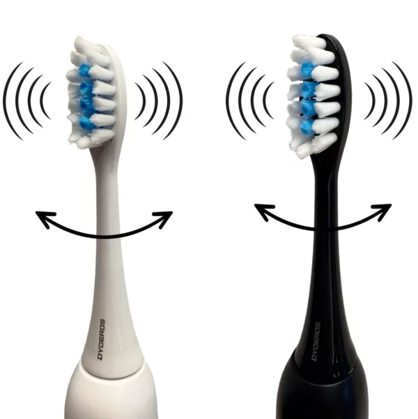 SensiPulse_montage_sonique Lot de 2 Brosses à Dent Sonique SensiPulse - Blanc & Noir Mat