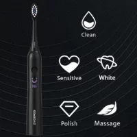 Lot de 2 Brosses à Dent Sonique SensiPulse - Blanc & Noir Mat