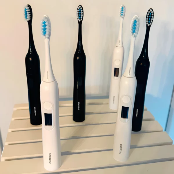 brosse-a-dents-dyceros-4 Lot de 2 Brosses à Dent Sonique SensiPulse - Blanc & Noir Mat